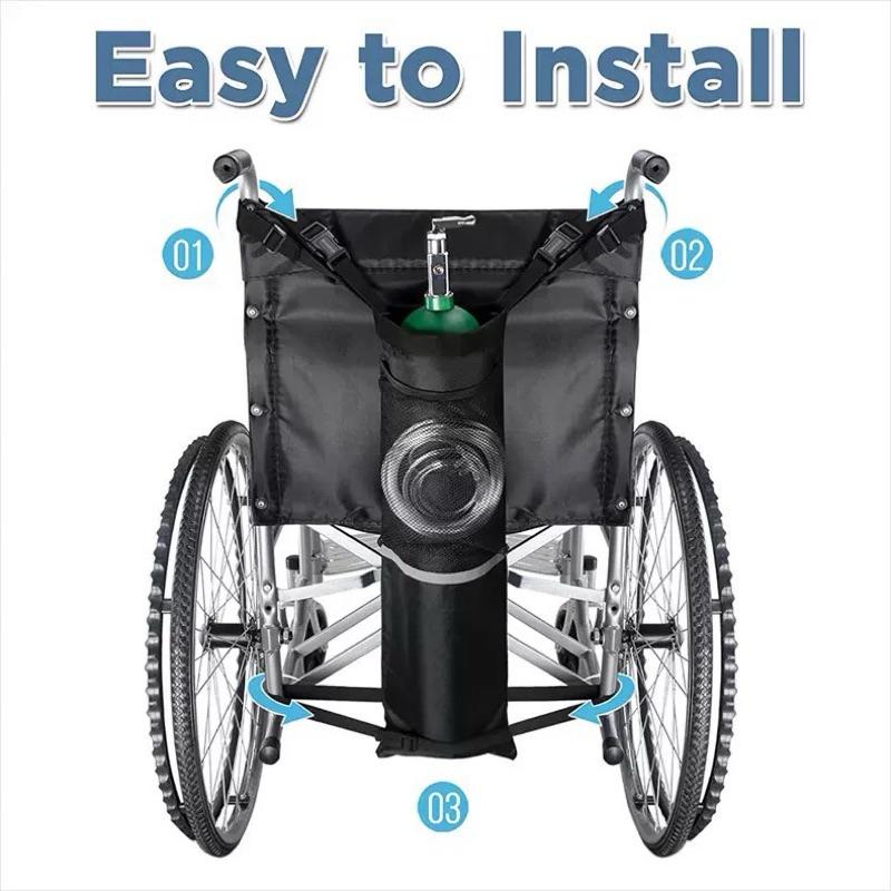 ❰免運❱ 杏暉 輪椅氧氣瓶掛袋 氧氣背袋 輪椅靠背 收納掛包 氧氣瓶 懸掛置物袋 輪椅 氧氣瓶 輪椅後背帶 鋼瓶收納袋-細節圖4