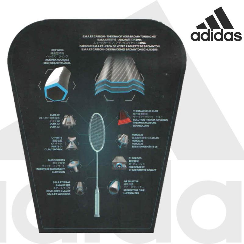 ❰免運❱ adidas 愛迪達 spieler E Lite 超輕量全碳穿線羽球拍 贈新式球拍套 授權經銷-細節圖3