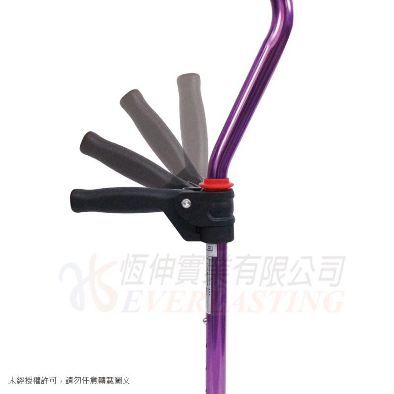 ❰免運❱ 恆伸 ER2021-5 鋁合金彎形單手拐杖+起身把+大腳套 四腳拐 拐杖 柺杖 鋁合金柺杖 輕量化拐杖 手杖-細節圖3