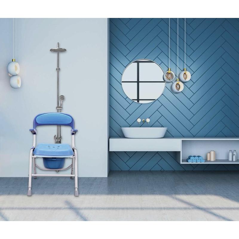 ❰免運❱ Karma 康揚 保時潔 輕量化鋁合金 便盆椅 沐浴椅 EVA軟墊 可調高低 輔具補助 銀髮輔具 洗澡椅-細節圖4