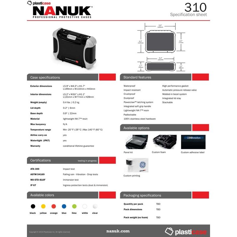 ❰免運❱ NANUK 310保護箱 加拿大原裝進口 北極熊保護箱 防水耐衝擊 收納盒 隨身包 小包 浮潛 登山露營 戶外-細節圖5