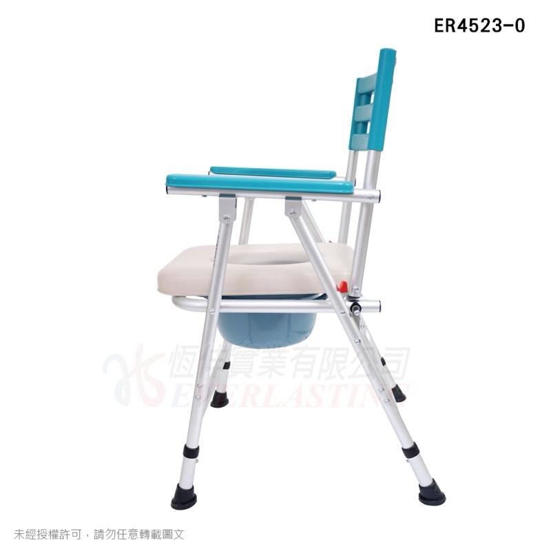❰免運❱ 恆伸 ER4523-0 鋁合金無輪收合便椅 霧銀(軟/硬墊) 便盆椅 有輪便盆椅 固定式 便器椅 輔具 洗澡椅-細節圖2