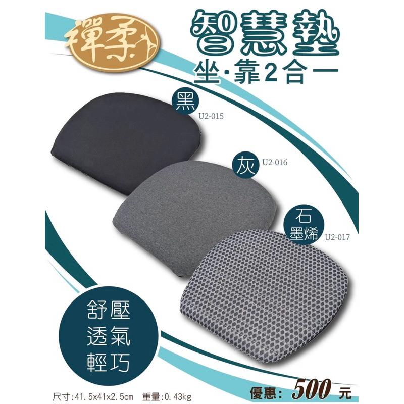 ❰免運❱ 祐奇 智慧墊 坐/靠二合一黑/灰/石墨烯 透氣輕巧 坐墊 背墊 台灣製造 養生運動 居家生活-細節圖2