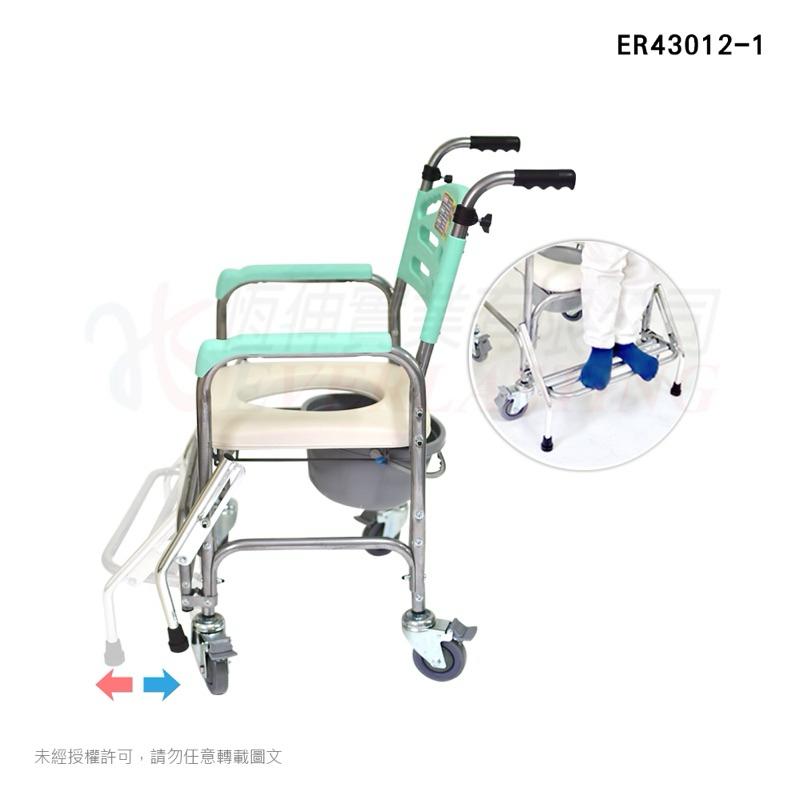 ❰免運❱ 恆伸 ER43012-1 鋁合金有輪固定便椅-大背-防前傾款 便盆椅 有輪便盆椅 固定式 便器椅 銀髮輔具-細節圖5