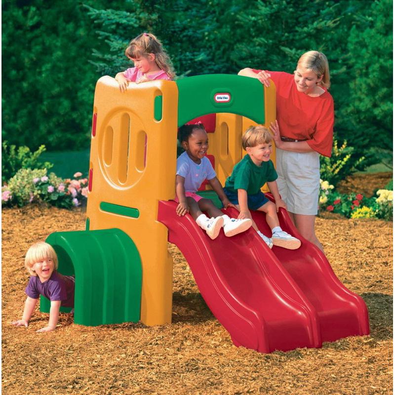 ❰免運❱ little tikes 隧道雙滑梯 兒童學習玩具 前庭遊戲 情緒緩和 大型體能 攀爬架 情緒緩和 室內遊戲-細節圖2