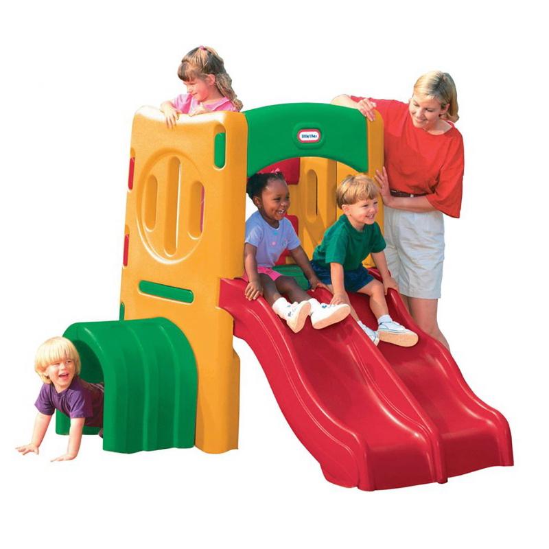 ❰免運❱ little tikes 隧道雙滑梯 兒童學習玩具 前庭遊戲 情緒緩和 大型體能 攀爬架 情緒緩和 室內遊戲-細節圖3