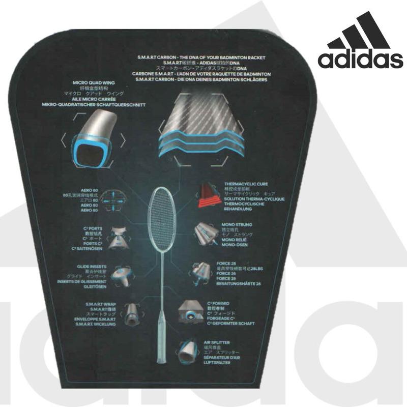 ❰免運❱ adidas 愛迪達 spieler E AERO 高強度全碳穿線羽球拍 贈新式球拍套 授權經銷-細節圖3