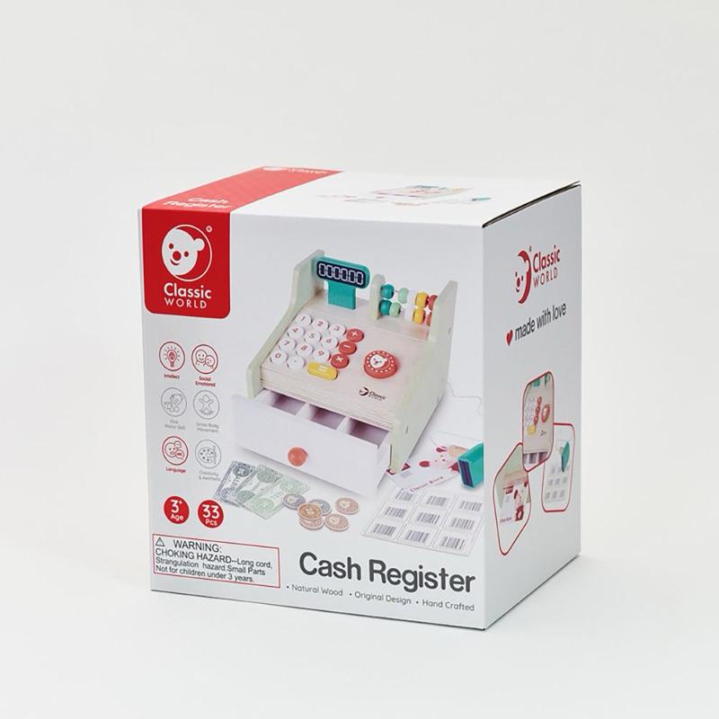 ❰現貨❱ Classic World 小老闆木製收銀機 視覺追視 認知學習 益智玩具 兒童學習玩具 邏輯推理 觸覺舒緩-細節圖6