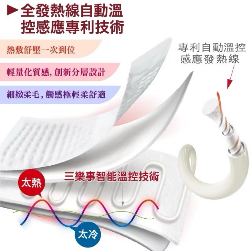 ❰免運❱ Sunlus三樂事 SP1218 動力式熱敷墊 斯摩迪樂 S-708 台灣製 熱敷 熱敷墊 濕熱墊 安全防水-細節圖8