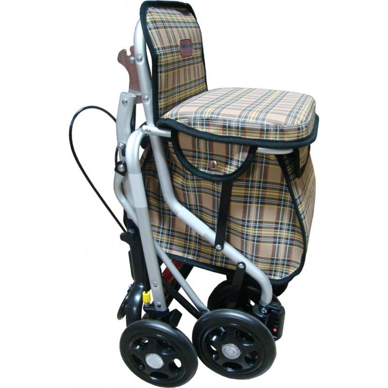 ❰免運❱ 杏華 F685 日式 鋁合金四輪助行車 一般型 輕量化 鋁合金 助步車 四輪車 散步車 買菜車 輔具 銀髮-細節圖4