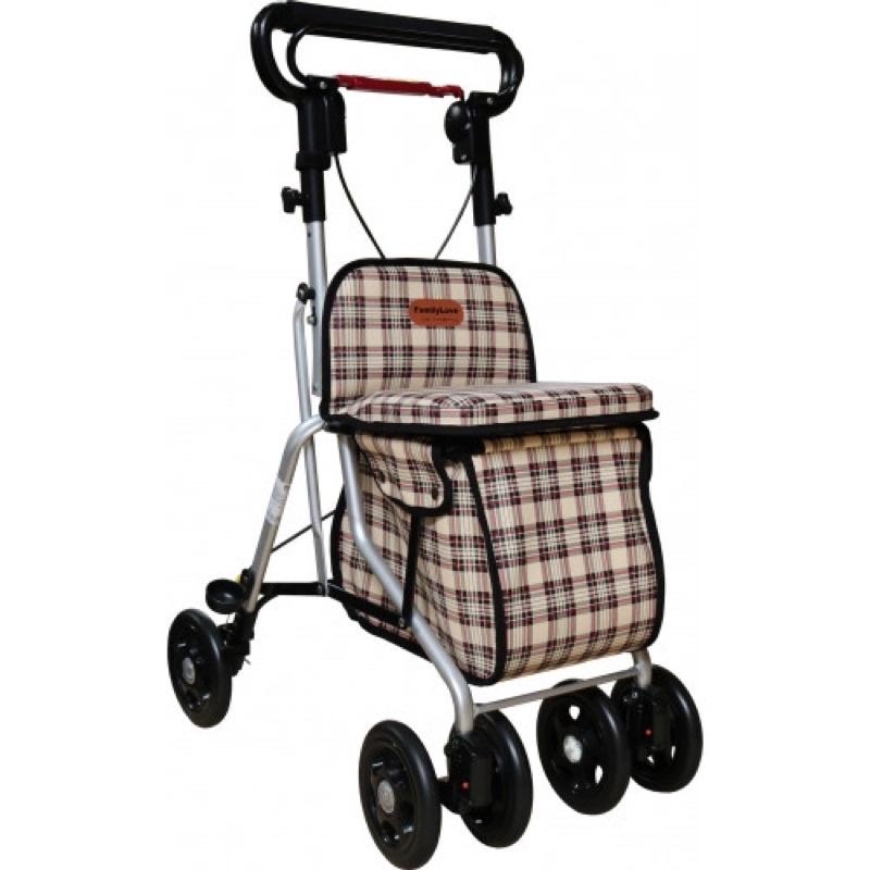 ❰免運❱ 杏華 F685 日式 鋁合金四輪助行車 一般型 輕量化 鋁合金 助步車 四輪車 散步車 買菜車 輔具 銀髮-細節圖5