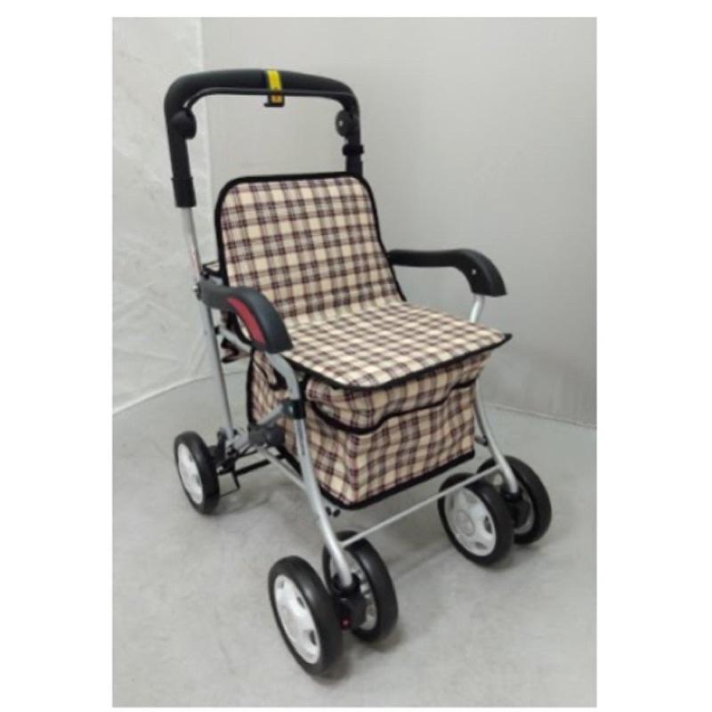 ❰免運❱ 杏華 F238 日式 鋁合金四輪助行車 一般型 輕量化 鋁合金 助步車 四輪車 散步車 買菜車 輔具 銀髮-細節圖2