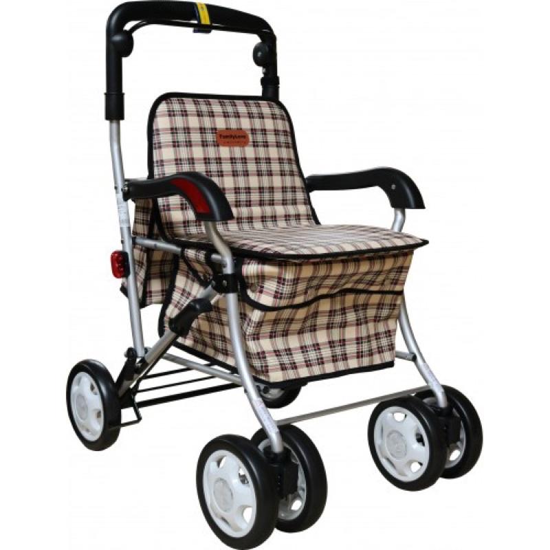 ❰免運❱ 杏華 F238 日式 鋁合金四輪助行車 一般型 輕量化 鋁合金 助步車 四輪車 散步車 買菜車 輔具 銀髮-細節圖6