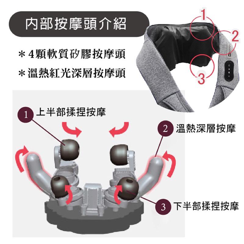 ❰免運❱ muva 魔爪熱感頸肩揉捏枕 SA195 耐磨網布 按摩揉捏 溫熱紅光 肩頸舒壓 放鬆 送禮首選-細節圖3
