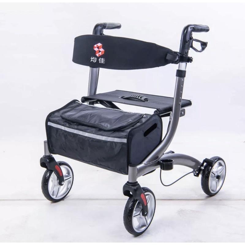 ❰免運❱ 均佳 JK-007 鋁合金四輪助行車 歐式健走型 輕量化 鋁合金 助步車 四輪車 散步車 買菜車 輔具 補助-細節圖2