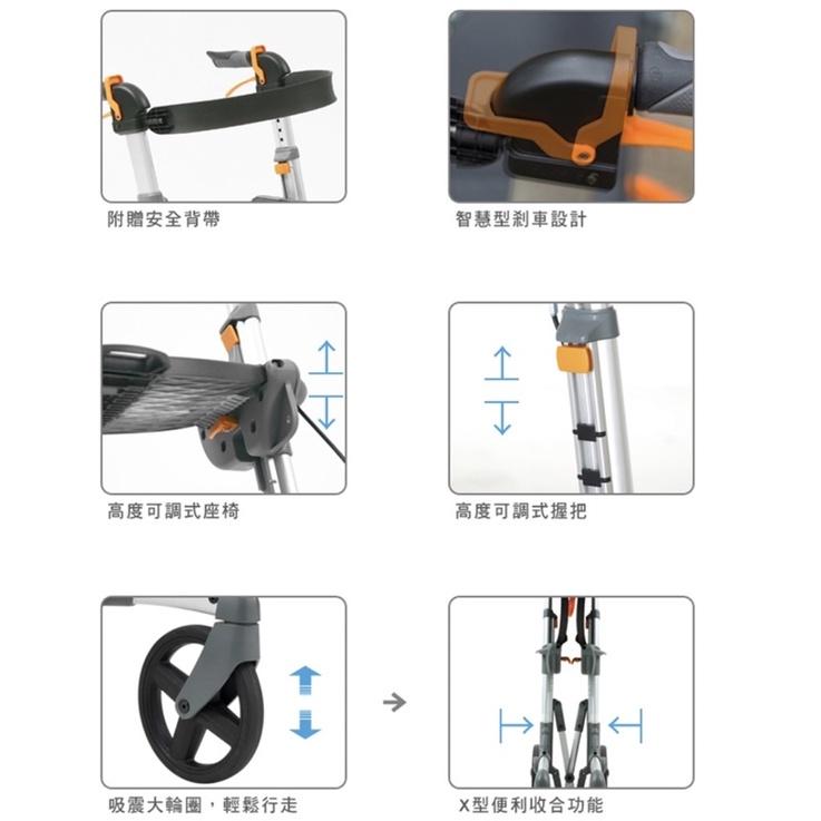 ❰免運❱ 瑞典 Eurovema 慢活旅行步行助行器 助步車 S7 鋁合金 輕巧 可收合 帶輪型助步車 輔具 補助 銀髮-細節圖5