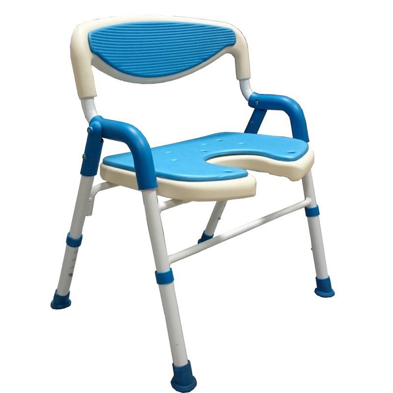 ❰免運❱ 富士康 鋁合金洗澡椅 FZK-185 EVA 台灣製造 可收合 U型開口 沐浴椅 輔具 鋁合金 折疊 FZK-細節圖5