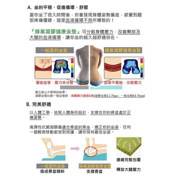 ❰免運❱ 韓國 BALANCE 倍力舒 蜂巢凝膠健康坐墊 保固三年 抗菌透氣 減壓 坐墊 座墊 美國紅點設計獎-細節圖5