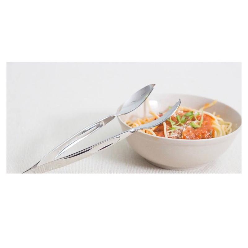 ❰免運❱ 日本 萬能湯匙 彈力握柄 切 叉挖 撈 盛 夾 皆可 用餐食具 通用湯匙 銀髮輔具 中風 握力弱 餐具-細節圖7