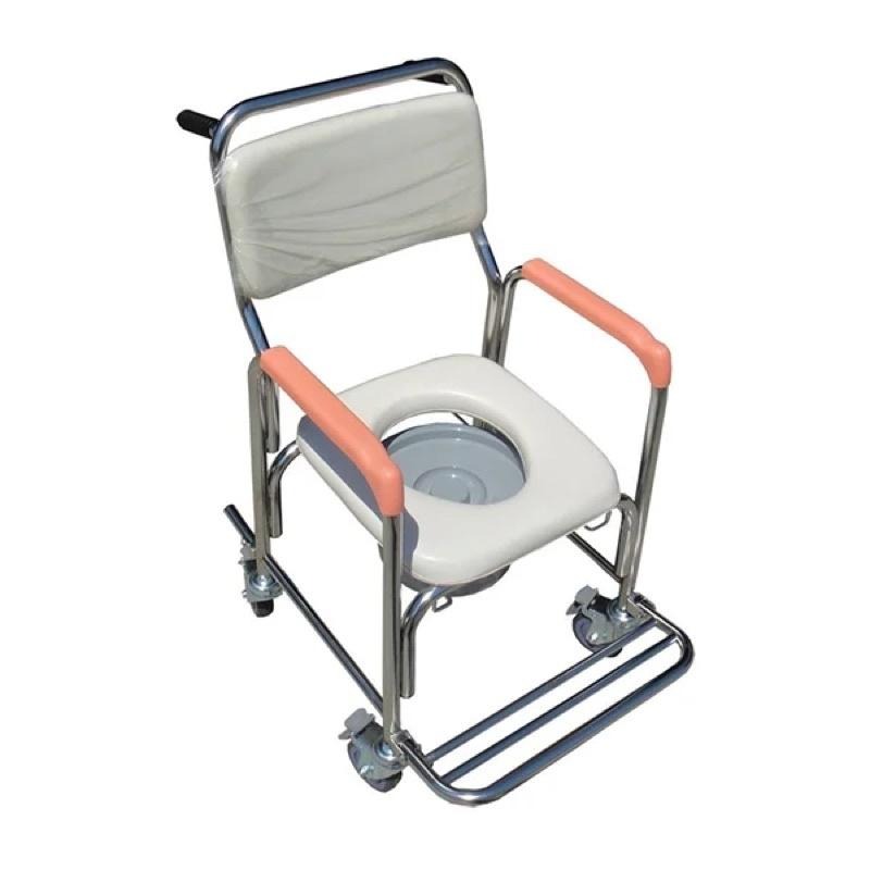 ❰免運❱ 富士康 不鏽鋼便椅 FZK-3802 附輪 軟背 軟墊 便盆椅 洗澡椅 沐浴椅 不鏽鋼 不銹鋼 輔具 醫院診所-細節圖3