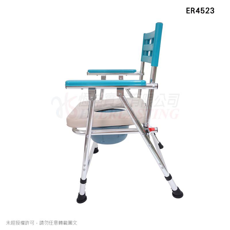 ❰免運❱ 恆伸 鋁製無輪收合便椅 亮銀 軟墊 ER-4523 便盆椅 便器椅 鋁合金便盆椅 沐浴椅 洗澡椅-細節圖4