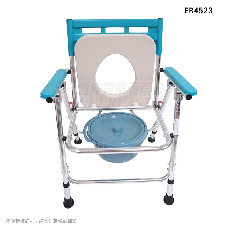 ❰免運❱ 恆伸 鋁製無輪收合便椅 亮銀 軟墊 ER-4523 便盆椅 便器椅 鋁合金便盆椅 沐浴椅 洗澡椅-細節圖5