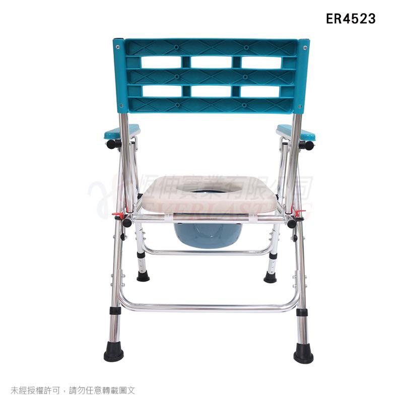 ❰免運❱ 恆伸 鋁製無輪收合便椅 亮銀 軟墊 ER-4523 便盆椅 便器椅 鋁合金便盆椅 沐浴椅 洗澡椅-細節圖6