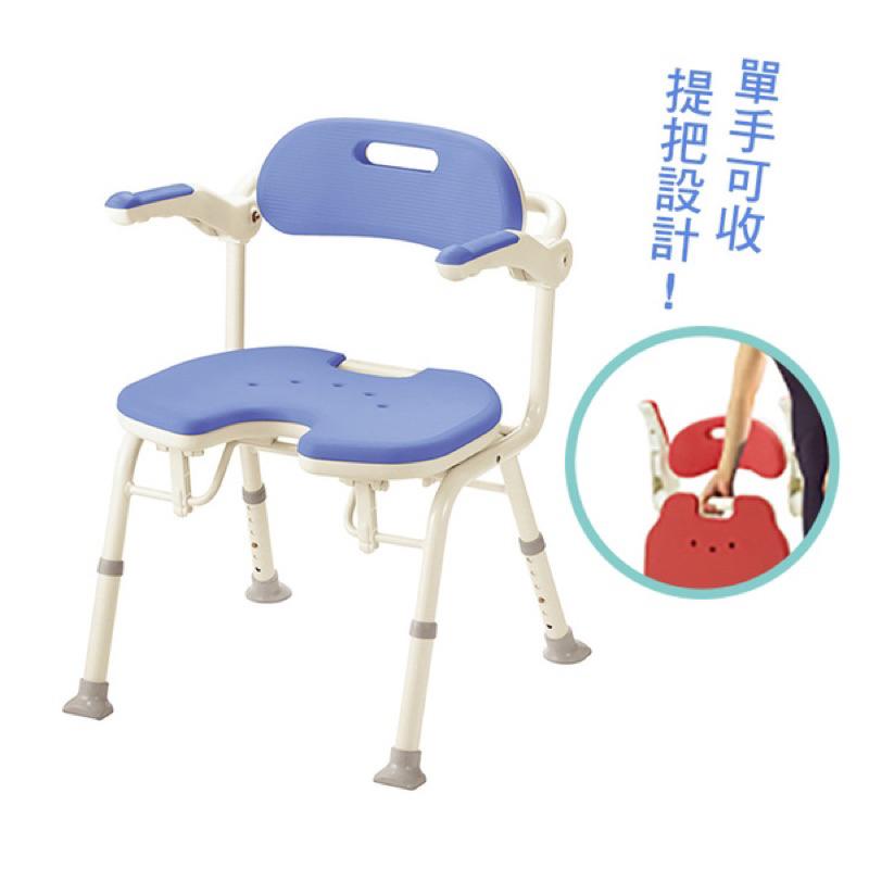 ❰免運❱ 日本 安壽 單手可收折疊洗澡椅IU 可調高低 沐浴椅 紅 藍 綠 淋浴椅 可折疊 EVA沐浴椅 洗澡專科 輔具-細節圖2