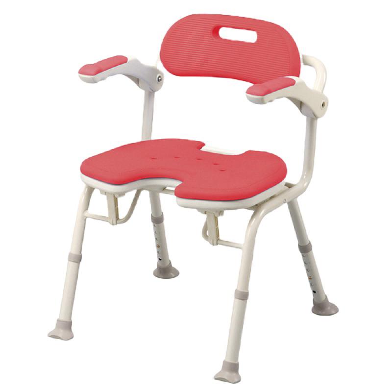 ❰免運❱ 日本 安壽 單手可收折疊洗澡椅IU 可調高低 沐浴椅 紅 藍 綠 淋浴椅 可折疊 EVA沐浴椅 洗澡專科 輔具-細節圖6