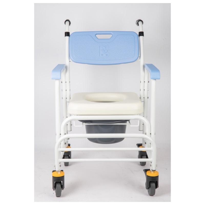 ❰免運❱ 均佳 JCS-205 鋁合金有輪洗澡便器椅 加推手 附輪 便盆椅 沐浴椅 鋁合金 輕量化 輔具 機構 補助-細節圖3