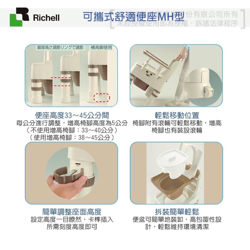 ❰免運❱ 日本 Richell 利其爾 可攜式舒適便座MH型 REC45621 45623 杏豐 便座 便盆椅 便器椅-細節圖2