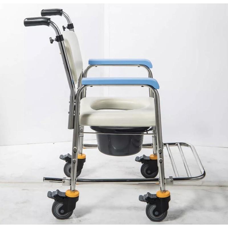 ❰免運❱ 均佳 JCS-302 不銹鋼洗澡便器椅 加推手 便盆椅 不鏽鋼 洗澡椅 輔具 銀髮 機構 補助 沐浴椅-細節圖4