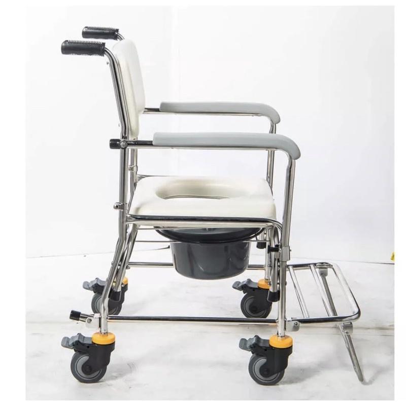 ❰免運❱ 均佳 JCS-305 不銹鋼洗澡便器椅 拆手型 附輪 便盆椅 不鏽鋼 洗澡椅 輔具 銀髮 機構 沐浴椅-細節圖4