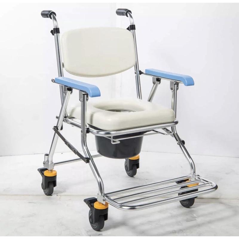 ❰免運❱ 均佳 JCS-208 鋁合金可收合有輪洗澡便器椅 便盆椅 沐浴椅 鋁合金 輕量化 輔具 銀髮 機構 補助-細節圖2