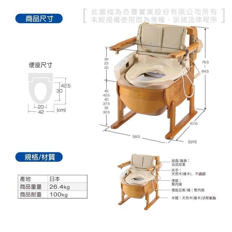 ❰免運❱ 日本 Richell 利其爾 木製舒適洗優TOTO免治便座 REC18501 免治馬桶 杏豐 便座 便盆椅-細節圖3