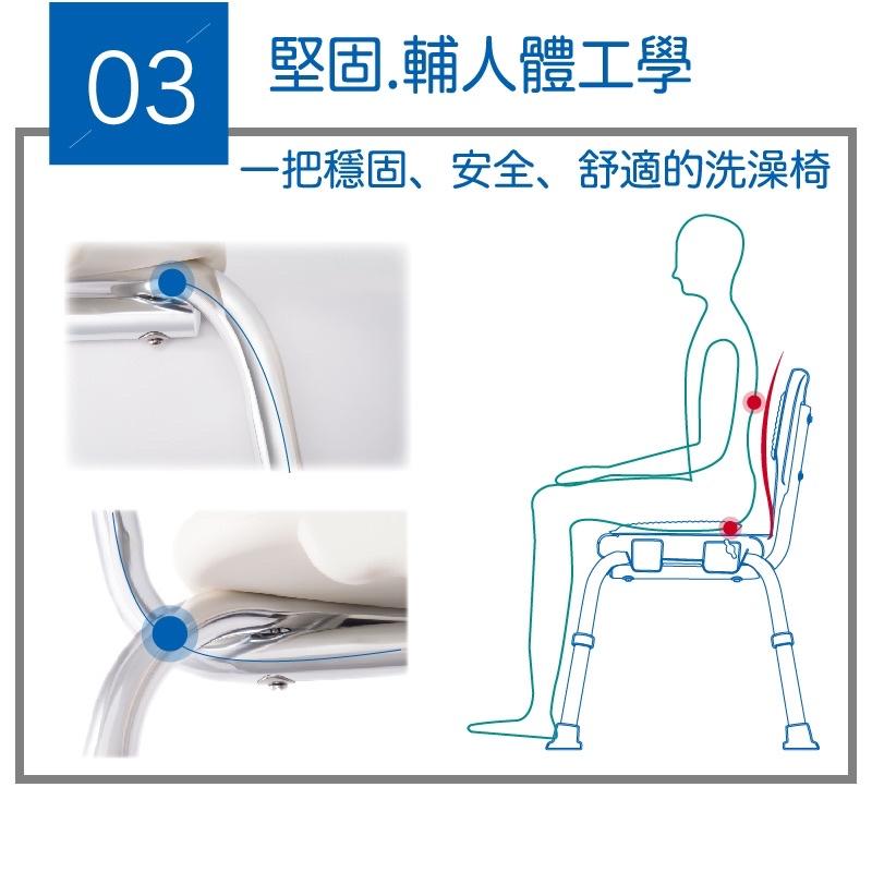 ❰免運❱ 三樂事 Sunlus 靠背式軟墊洗澡椅 沐浴椅 SP5603 鋁合金 可調高低 軟墊 輔具 補助-細節圖9
