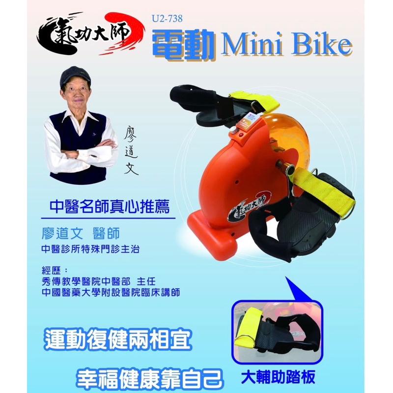 ❰免運❱ 祐奇 電動腳踏器 Mini Bike 送實木底座 U2-738 氣功大師 可調速度 腳踏器 台灣製造 運動復健-細節圖5