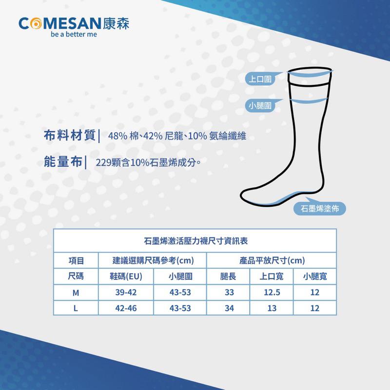 ❰現貨免運❱ COMESAN 康森 石墨烯229美型纖腿壓力襪 三雙入 彈性襪 石墨烯黑科技 台灣製造 抗菌 透氣舒適-細節圖5