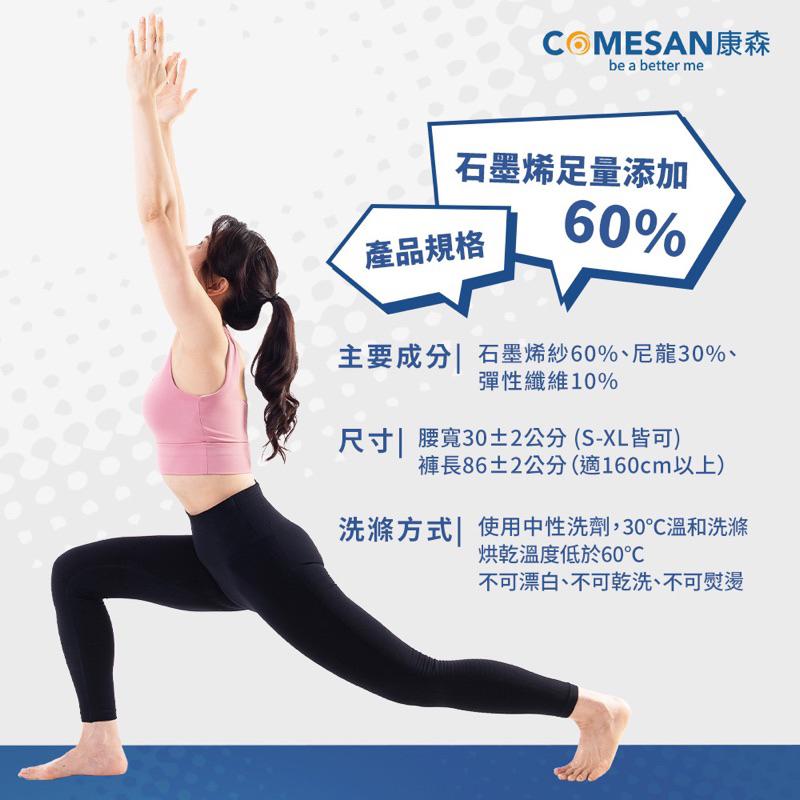❰現貨免運❱ COMESAN 康森 石墨烯塑型機能褲 瑜珈褲 塑身褲 貼身褲 內搭褲 石墨烯黑科技 台灣製造 透氣舒適-細節圖6
