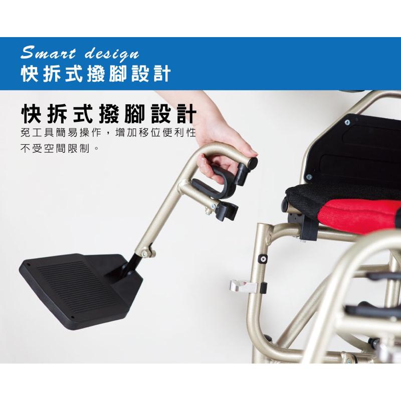 ❰免運❱ 必翔銀髮 空中傾倒看護型輪椅 PH-166 PH-186 拆腳拆腳 鋁合金輪椅 輪椅B+AC款 輕量化輪椅-細節圖8