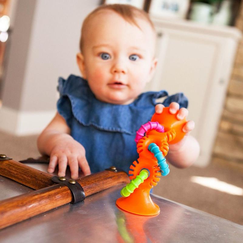 ❰現貨❱ FatBrain 觸覺吸盤環-橘 固齒器 視覺追視 認知學習 玩具 兒童學習玩具 邏輯推理 觸覺舒緩 兒童玩具-細節圖3