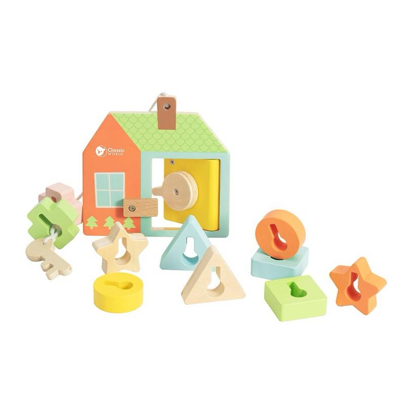 ❰現貨❱ Classic World 蒙式學習趣味門鎖 桌遊 兒童學習玩具 手眼協調訓練 益智玩具 遊戲 觸覺刺激 邏輯-細節圖6