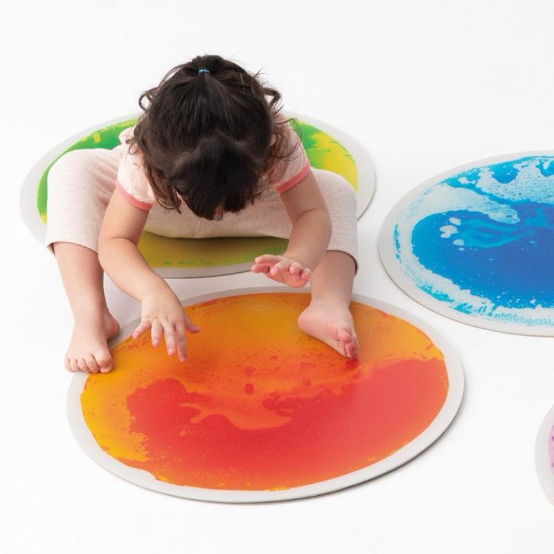 ❰免運❱ SURFLOOR水彩地墊-圓形 兒童地墊 手眼協調訓練 益智玩具 遊戲 觸覺刺激 邏輯思考 學習設備 小孩玩具-細節圖4