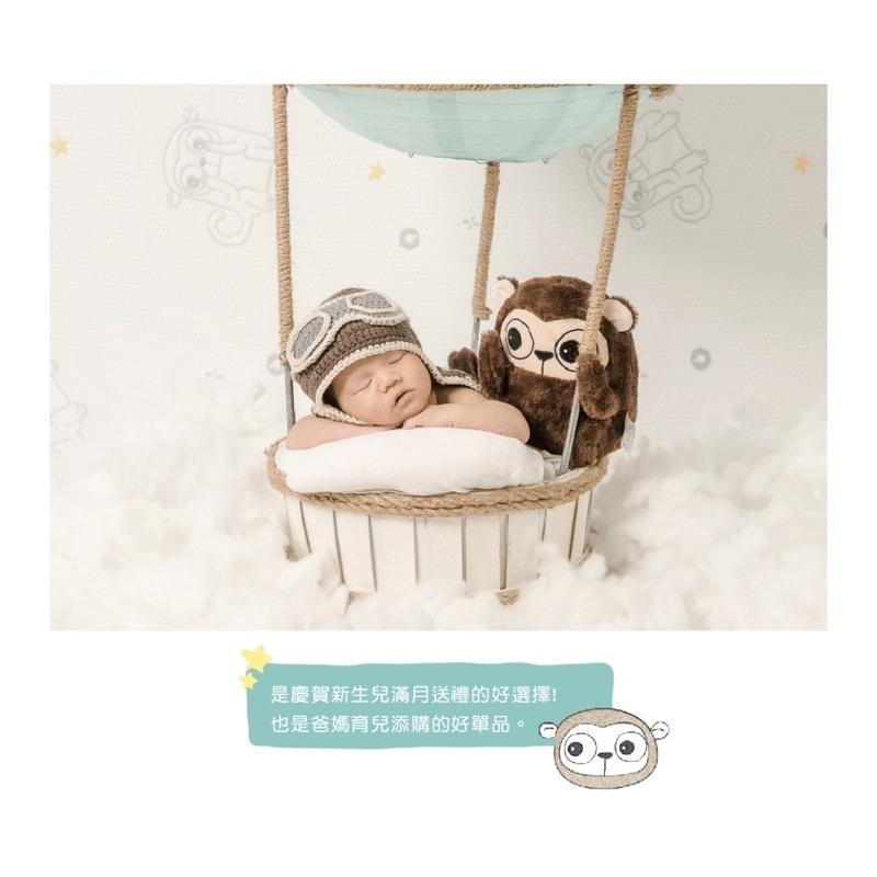 ❰免運❱ QSHION 大眼猴安撫玩偶 猴子 布偶 玩偶 玩具 可愛娃娃 抱枕 枕頭 兒童 嬰兒-細節圖4