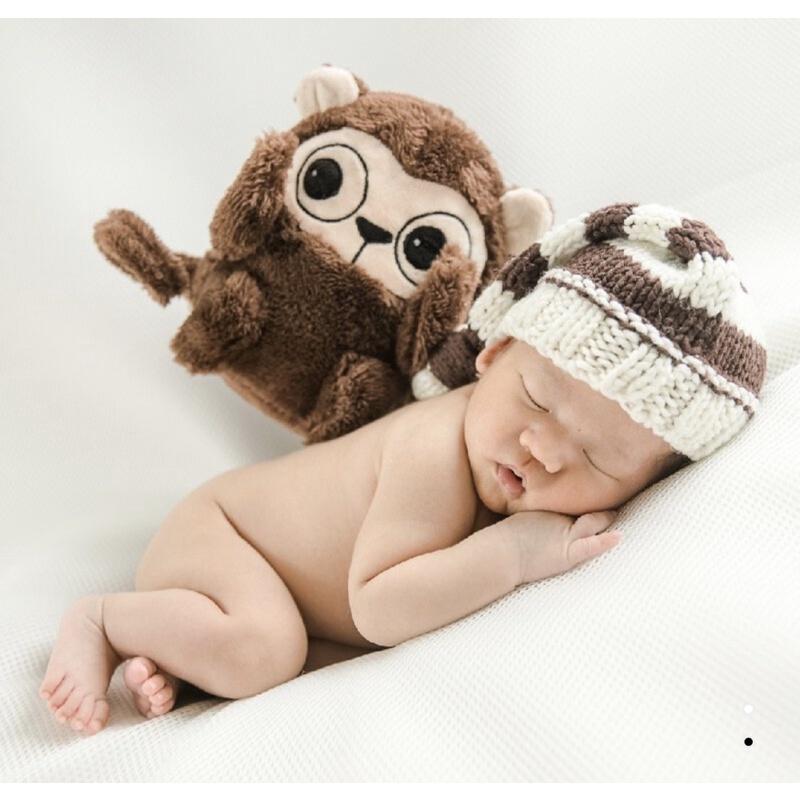 ❰免運❱ QSHION 大眼猴安撫玩偶 猴子 布偶 玩偶 玩具 可愛娃娃 抱枕 枕頭 兒童 嬰兒-細節圖6