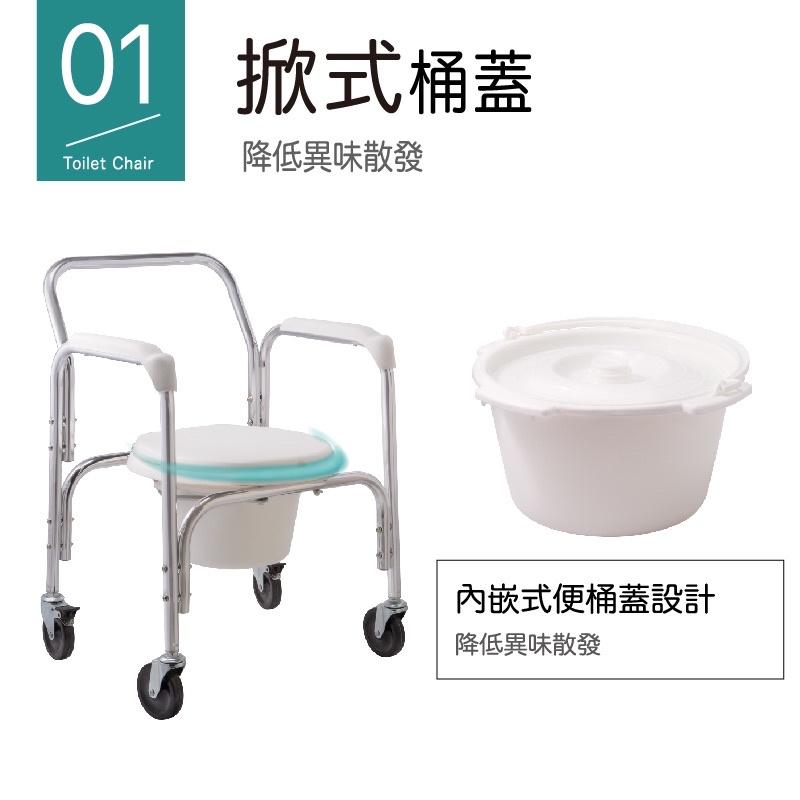 ❰免運❱ 三樂事 Sunlus 移動式便坐椅 便盆椅 沐浴椅 SP5610 台灣製 鋁合金 附輪 軟墊 輔具 補助-細節圖6