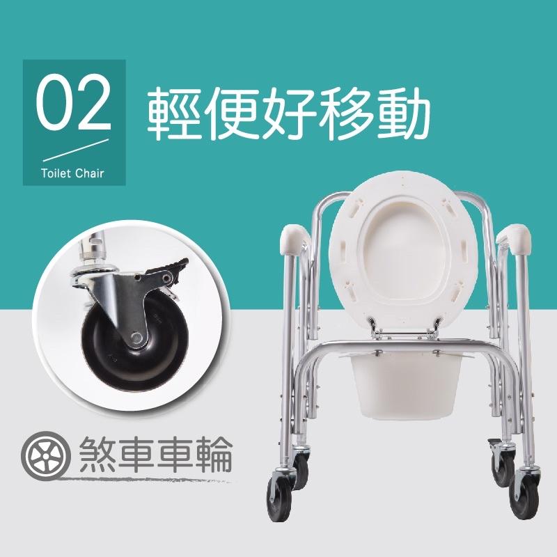 ❰免運❱ 三樂事 Sunlus 移動式便坐椅 便盆椅 沐浴椅 SP5610 台灣製 鋁合金 附輪 軟墊 輔具 補助-細節圖7