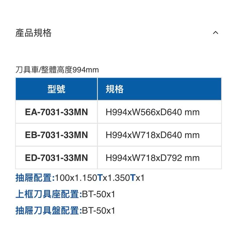 ❰免運❱ Tanko 天鋼 刀具櫃 刀具車 抽屜櫃 EA-7031-33MN EB ED 高承重型 收納櫃 櫃子 工廠-細節圖9