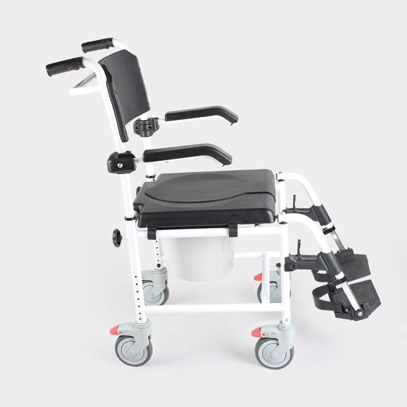 ❰免運❱ 悅康 3合1洗澡椅 5吋 24吋 航空級 鋁合金+不鏽鋼 沐浴椅 有輪 便盆椅 輪椅 多功能 洗澡椅 三合一-細節圖7