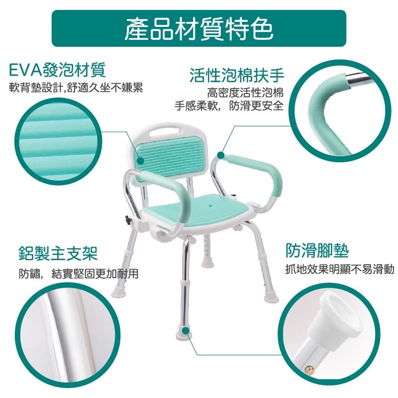 ❰免運❱ 三樂事 Sunlus 扶手收折式軟墊洗澡椅 沐浴椅 SP5605 鋁合金 可調高低 掀手 軟墊 輔具 補助-細節圖5